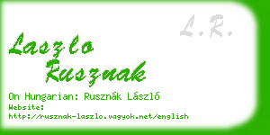laszlo rusznak business card