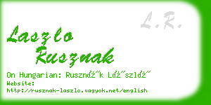 laszlo rusznak business card
